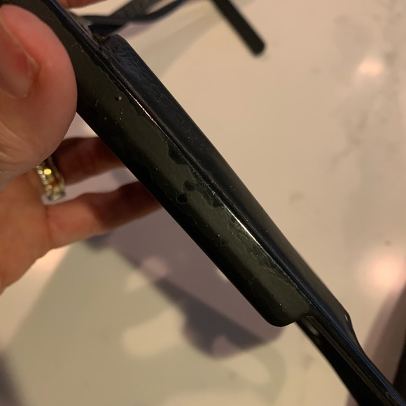 Bandolier crossbody phone case wallet for iPhone XR.  Pebbled black leather. - Picture 6 of 7